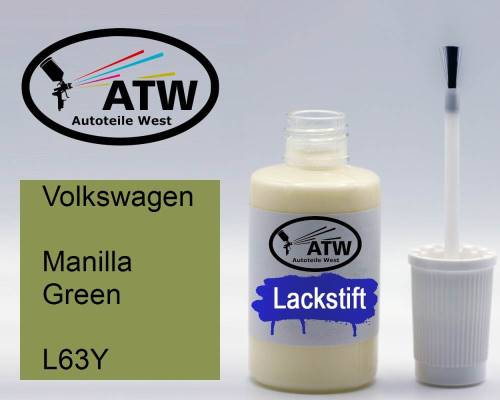 Volkswagen, Manilla Green, L63Y: 20ml Lackstift, von ATW Autoteile West.